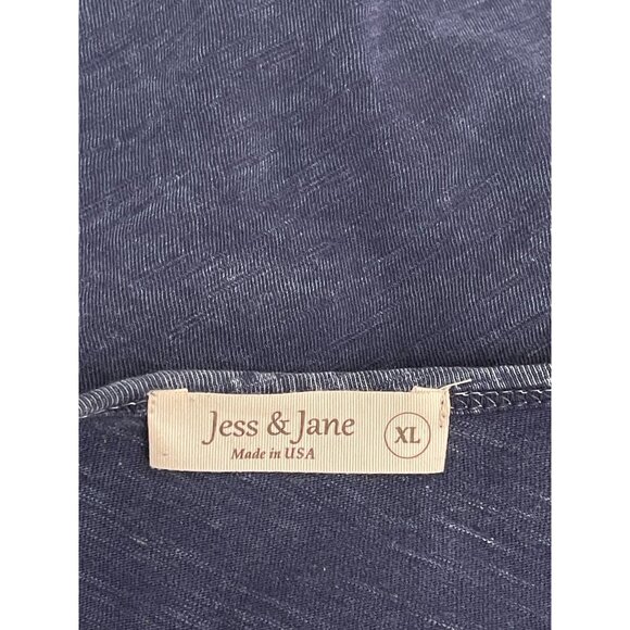 Jess & Jane Women's XL Mineral Washed Cotton Wavy Contrast Asymmetric Tunic Top - Picture 7 of 11